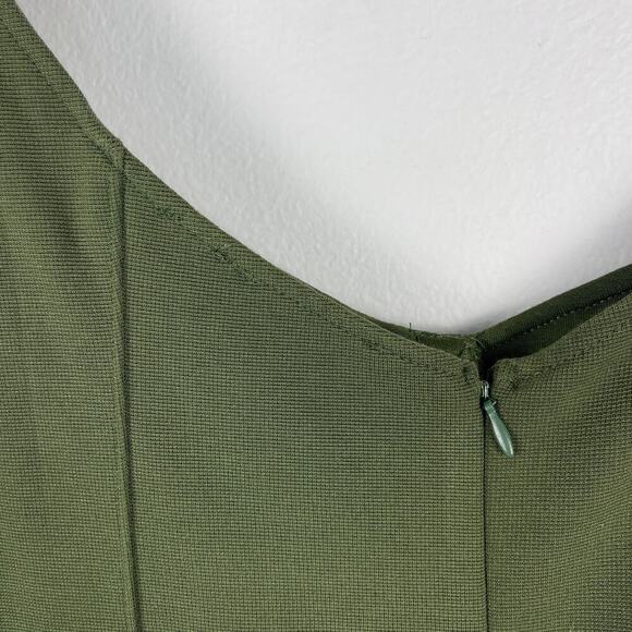 Anthropologie Maeve Knit Button Detail Midi Dress Moss Green Sleeveless Size 20W - Picture 11 of 15